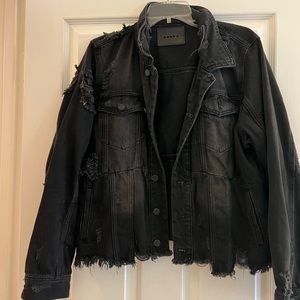 Blank NYC distressed black jean jacket
